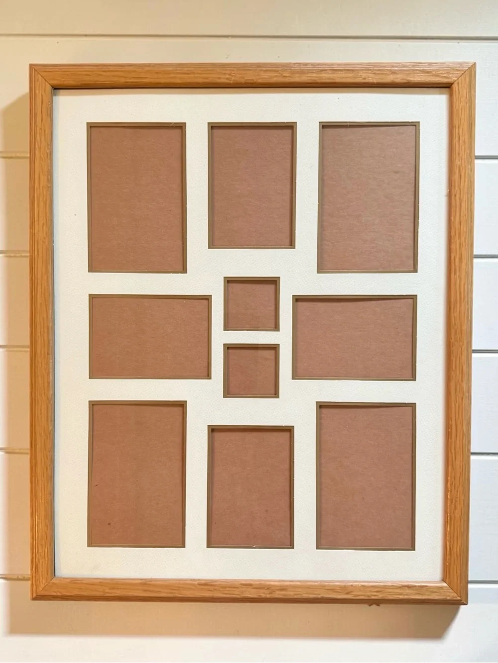 Vtg Solid Wood Collage Frame Gallery Wall Album Photo Picture Frame Holds 10
